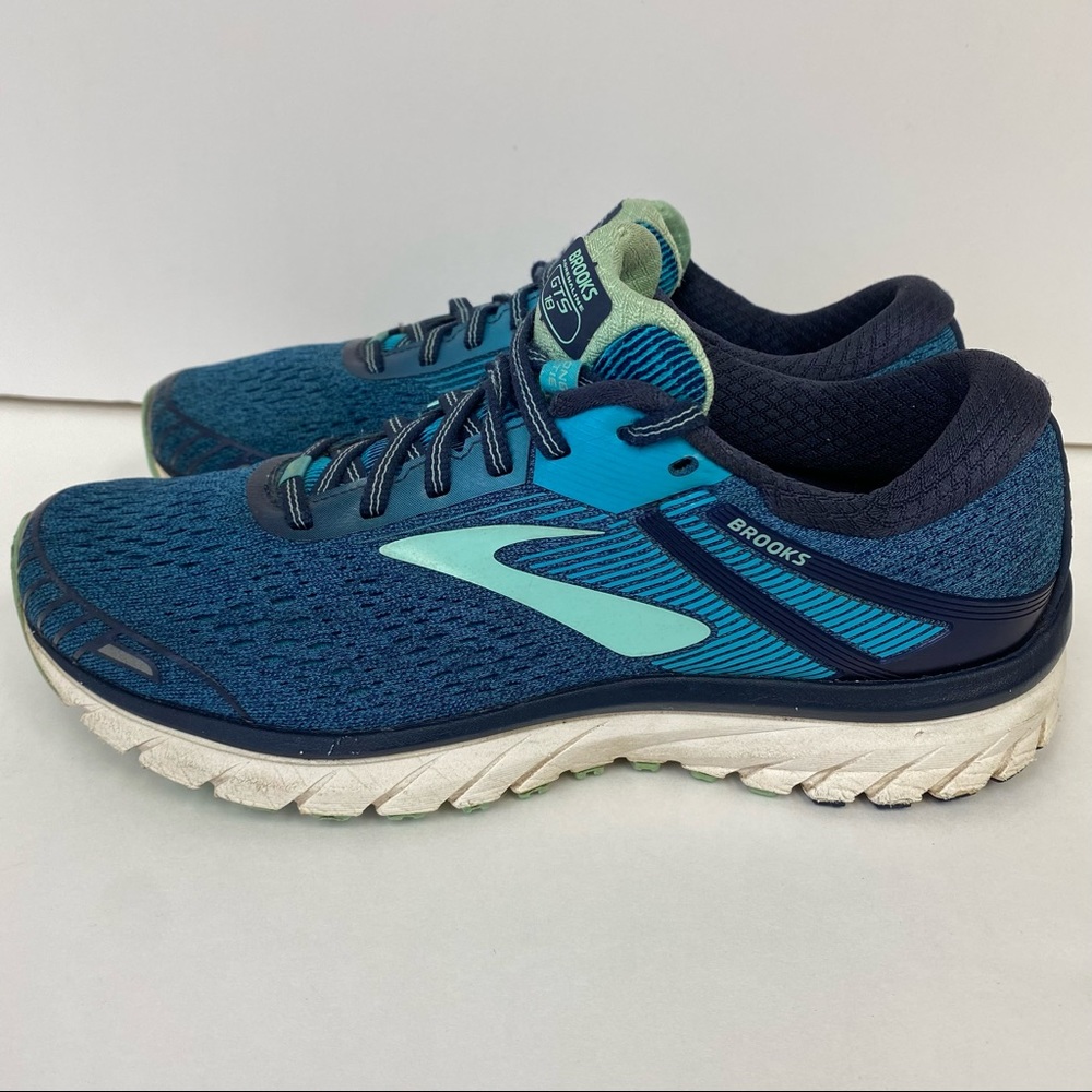 Brooks Adrenaline GTS 18 Blue Athletic Running Sneakers 1202681B495 Mens Sz 10